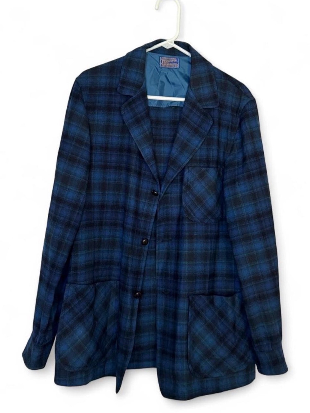 Vintage 70s/80s Pendleton 100% Virgin Wool Shadow Plaid Topster Jacket